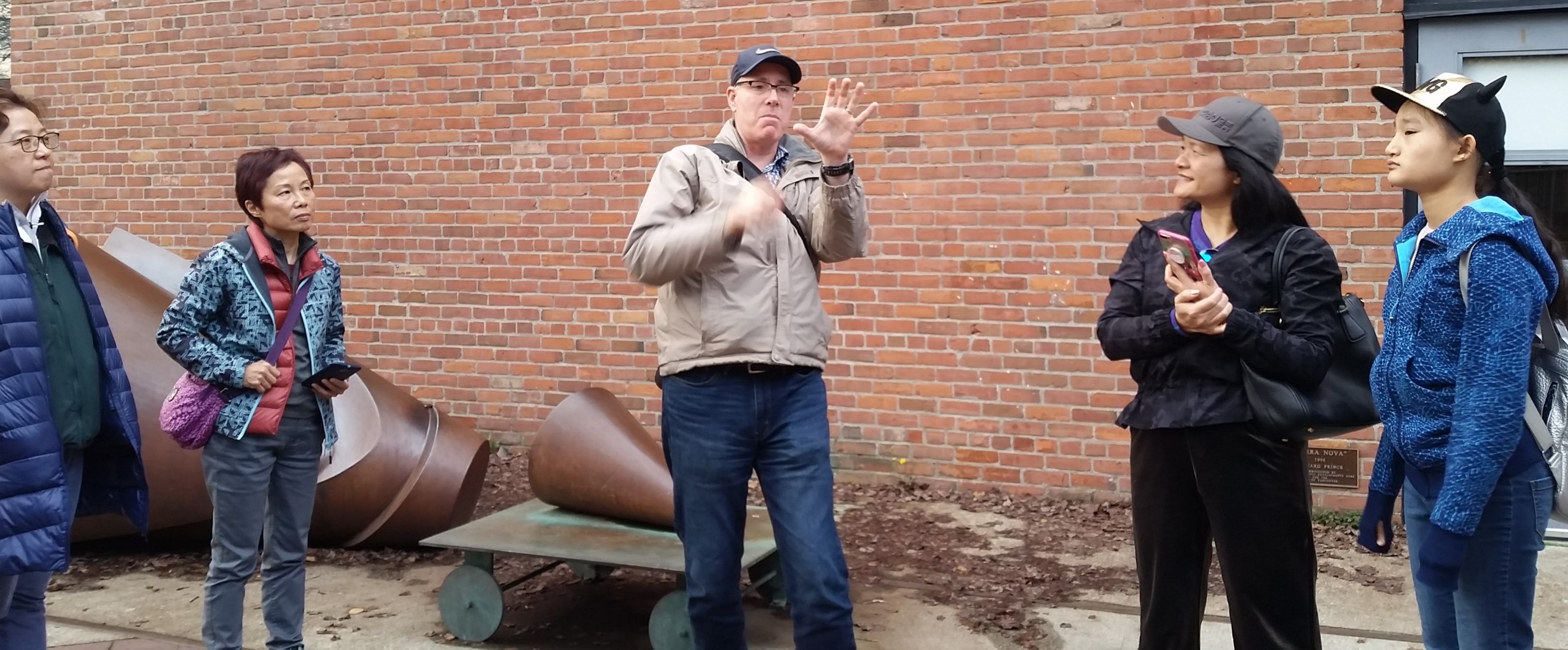 Paul Fremes teaching a composition workshop outdoors
